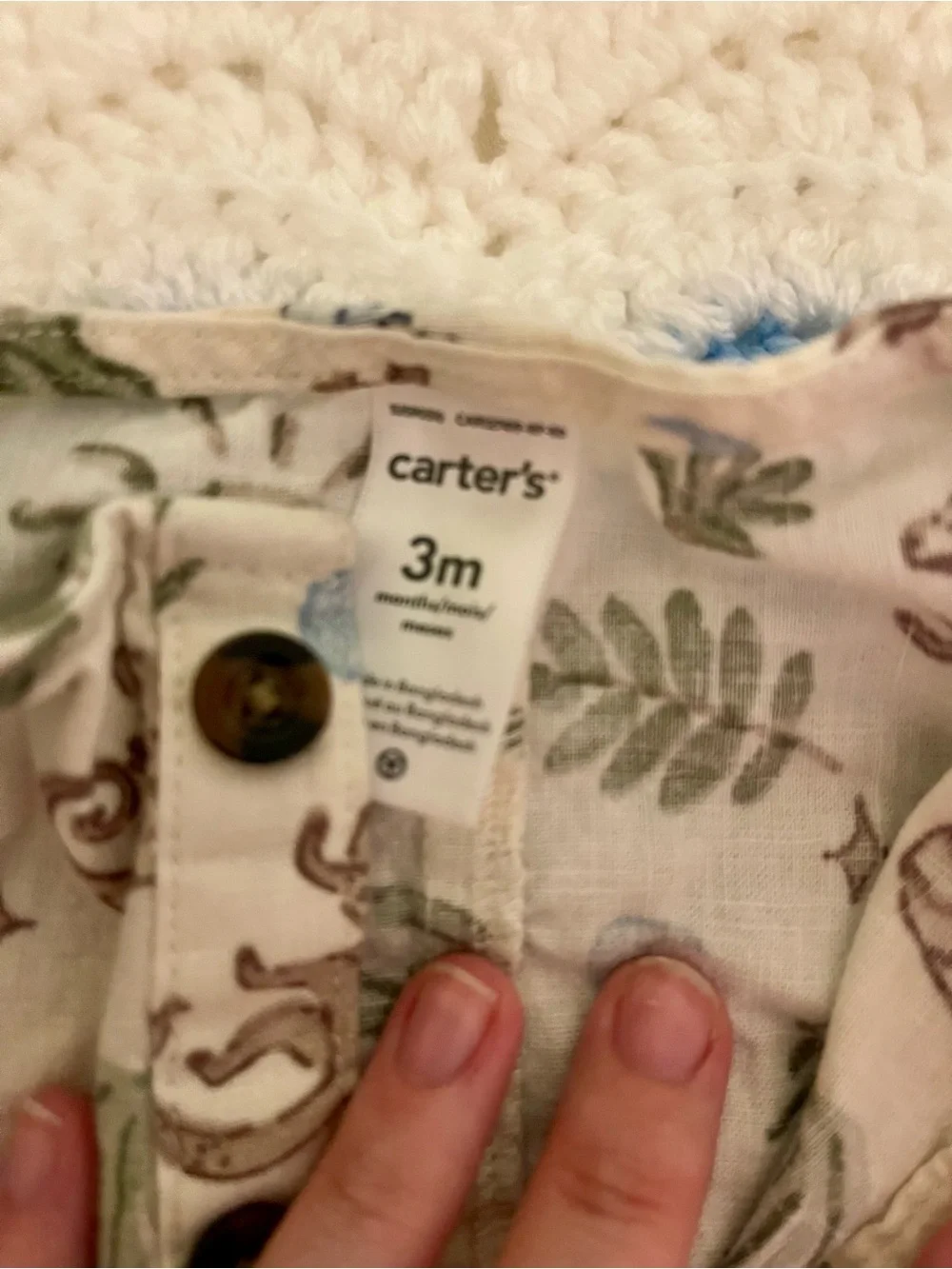 Carter’s Cream Baby Romper with Jungle Print
